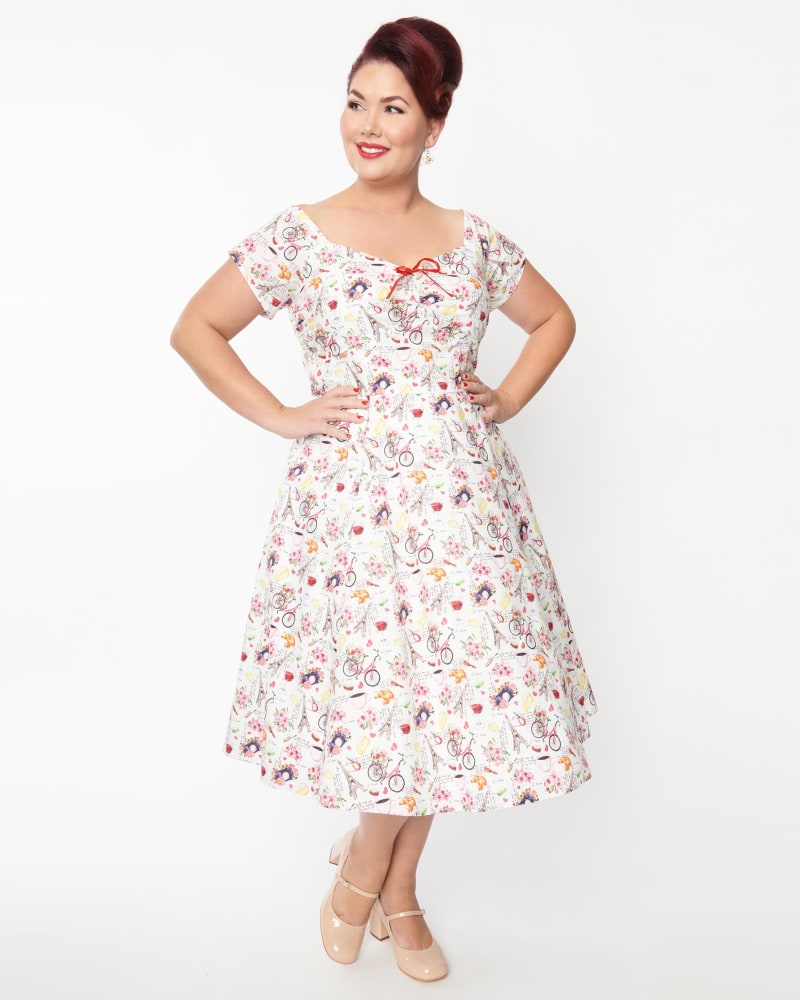 White swing dress plus size deals